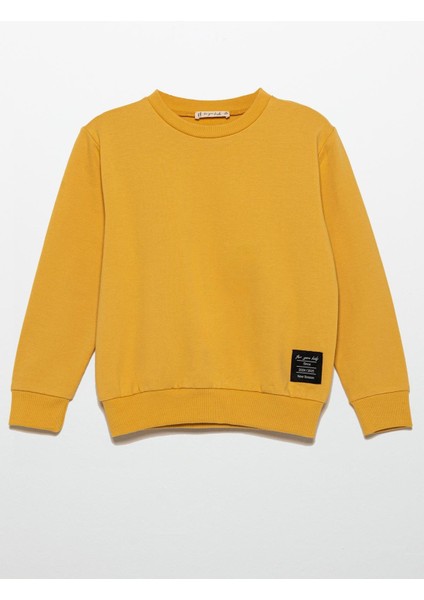 Etiket Detaylı Sweatshirt Jogger Sarı Alt Üst Takım
