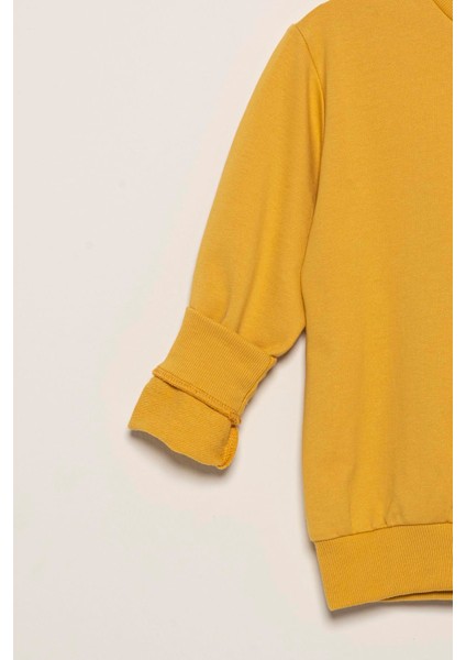 Etiket Detaylı Sweatshirt Jogger Sarı Alt Üst Takım
