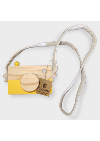 Ahşap Waldorf Fotoğraf Makinesi, Eğitici Bebek Kamera Oyuncağı 2 3 4 5 6 Yaş Erkek Kız-Civciv Sarı fiyatları