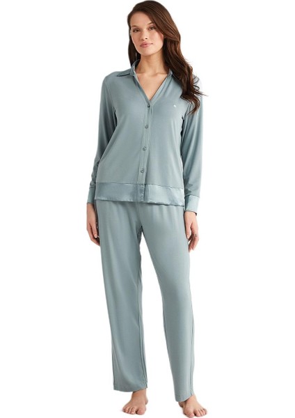 Kadın Yeşil Pijama Takım 9708