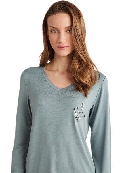 Kadın Yeşil Pijama Takım 9723