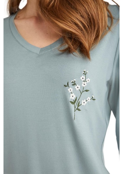 Kadın Yeşil Pijama Takım 9723