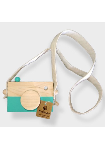 Ahşap Waldorf Fotoğraf Makinesi, Eğitici Bebek Kamera Oyuncağı 2 3 4 5 6 Yaş Erkek Kız-Mint Yeşil fiyatları