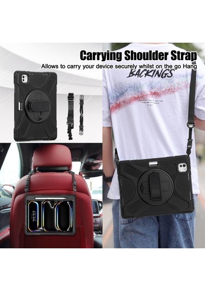 iPad Pro 11 M4 2024 Uyumlu Kılıf Askılı Standlı Kalem Bölmeli Defender Üstün Koruma Zırh Tank fırsatları