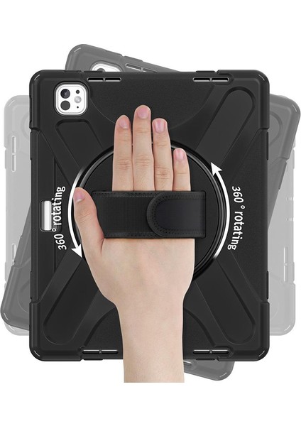 iPad Pro 13 M4 2024 Uyumlu Kılıf Askılı Standlı Kalem Bölmeli Defender Üstün Koruma Zırh Tank modelleri