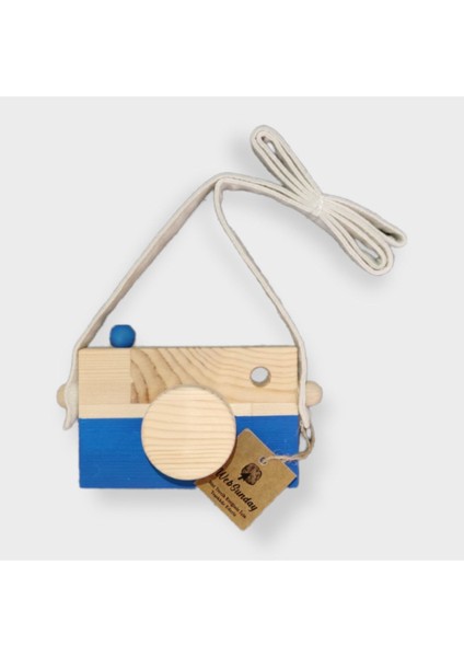 Ahşap Waldorf Fotoğraf Makinesi, Eğitici Bebek Kamera Oyuncağı 2 3 4 5 6 Yaş Erkek Kız- Mavi fiyatları