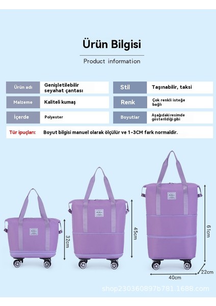 Evrensel Tekerlek Üç Katmanlı Genişleme Taşınabilir Seyahat Çantası (Yurt Dışından)