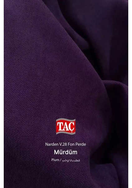 Taç Narden Keten Mürdüm 1x3 Sık Pile 2 Adet Fon Perde Bağlama Kuaşağı V28 fiyatları