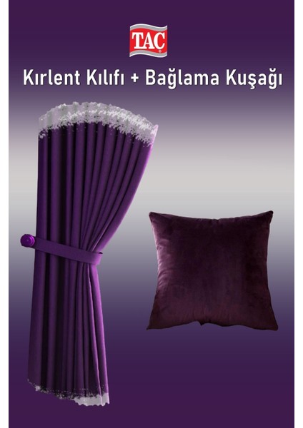 Taç Narden Keten Mürdüm 1x3 Sık Pile 2 Adet Fon Perde Bağlama Kuaşağı V28 fırsatları