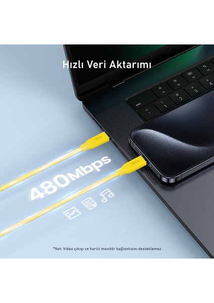 Silky Usb-C To Usb-C 1m Pd 3.1 480MBPS 140W Süper Hızlı Şarj/data Kablosu
