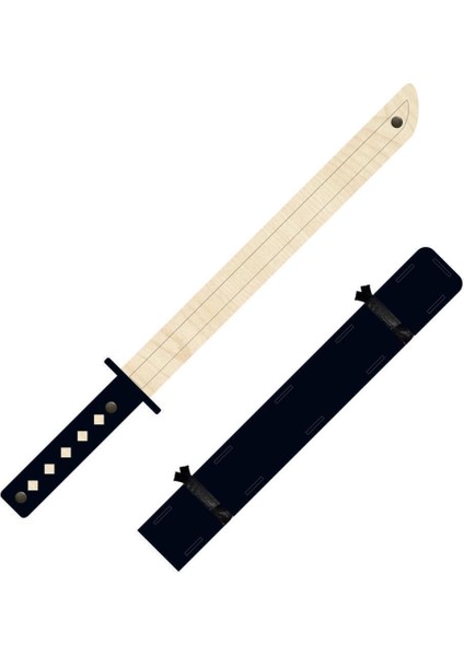 Ahşap Samuray Seti 3 Lü, Katana Kılıcı +3 Ad. Ninja Yıldızı Kohga +3 Ad. Fırlatma Bıçağı Kunai Siya fiyatları