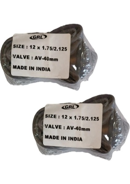 12X1.75 (12X2.125) (47/62-203) Av 40 mm Kalın Sibop Bisiklet Iç Lastiği x 2 Adet