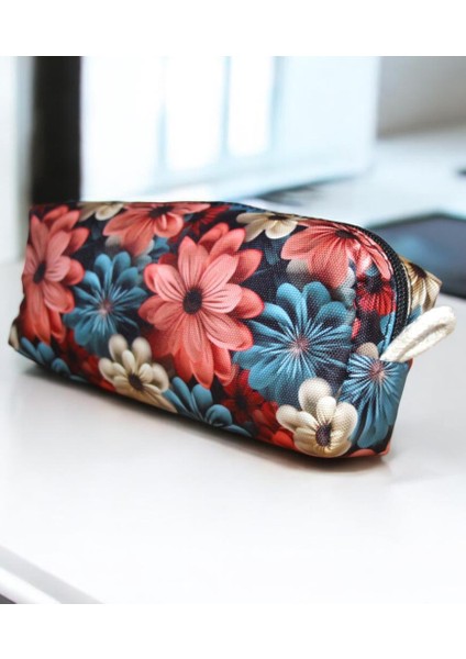 Çiçek Desenli Tatlı Kalemlik - Okul Kalemliği-Makyaj Çantası Mod1 fırsatları