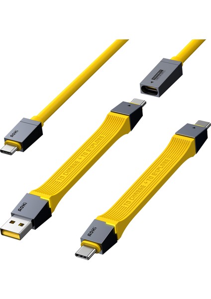 The Future 4-in-1 Type-C to Type-C 240W 40Gbps PD3.1 USB4 8K Süper Hızlı Şarj-Data Kablo Seti