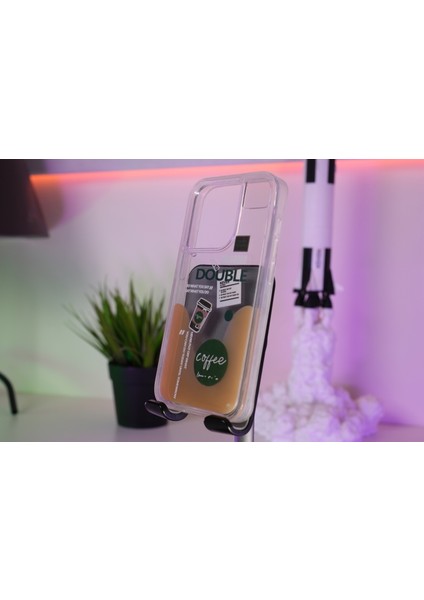 iPhone 14 Pro Desenli Sıvılı Drink Silikon Kılıf