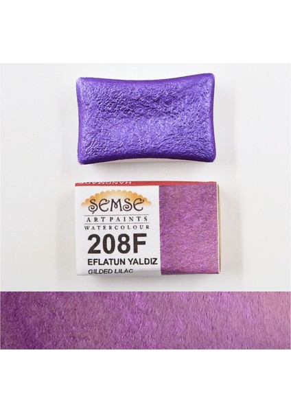 ŞEMSE 208F Eflatun Yaldız El Yapımı Mührelenebilir Yaldız Suluboya-Tam Tava