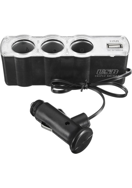 Kablolu 12V Çakmaklık Çoğaltıcı Ve 5V Usb Soket Çoğaltıcı Pmx-1233