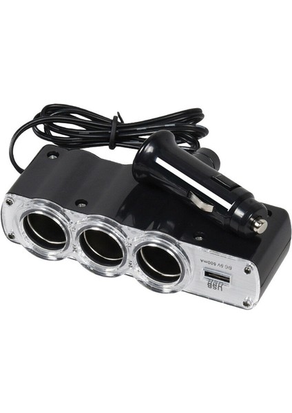 Kablolu 12V Çakmaklık Çoğaltıcı Ve 5V Usb Soket Çoğaltıcı Pmx-1233