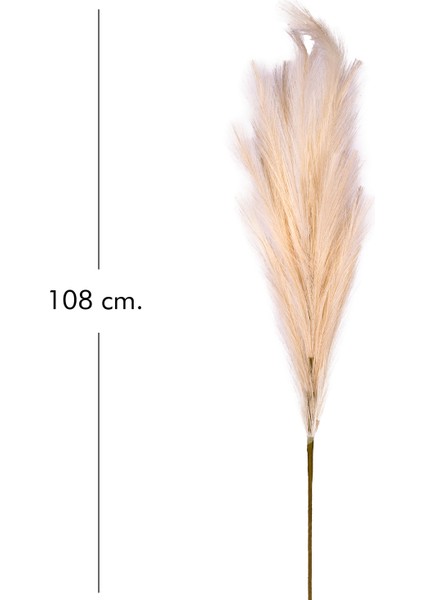 Yapay Bitki Pampas Dal Krem 108 cm .