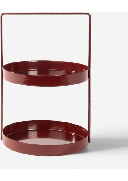 Luna 2 Katlı Bordo Metal Organizer - Çok Amaçlı Düzenleyici - Luna