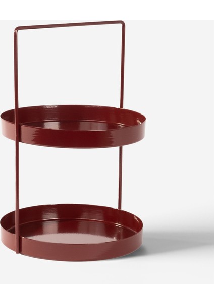 Luna 2 Katlı Bordo Metal Organizer - Çok Amaçlı Düzenleyici - Luna fiyatları