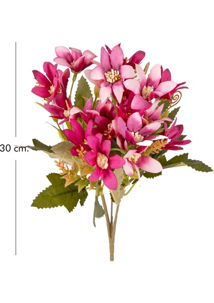Yapay Çiçek Lilyum-Zambak Demeti Fuşya 30 cm .