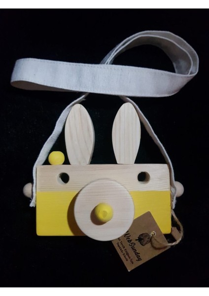 Ahşap Oyuncak Tavşan Fotoğraf Makinesi, Duyusal, Eğitici, Hayvan, Hediyelik Oyuncak-Civciv Sarı fiyatları