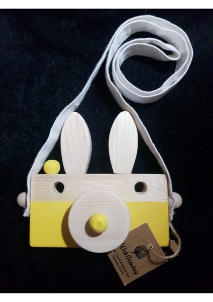 Ahşap Oyuncak Tavşan Fotoğraf Makinesi, Duyusal, Eğitici, Hayvan, Hediyelik Oyuncak-Civciv Sarı modelleri