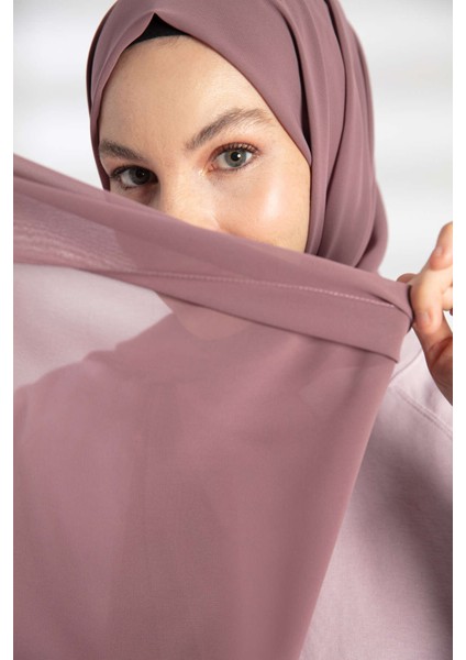 Şifon Leylak Vizon Şal