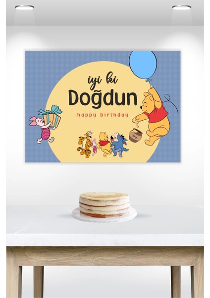 Winnie The Pooh Temalı Doğum Günü * Branda Afiş 50X70 cm