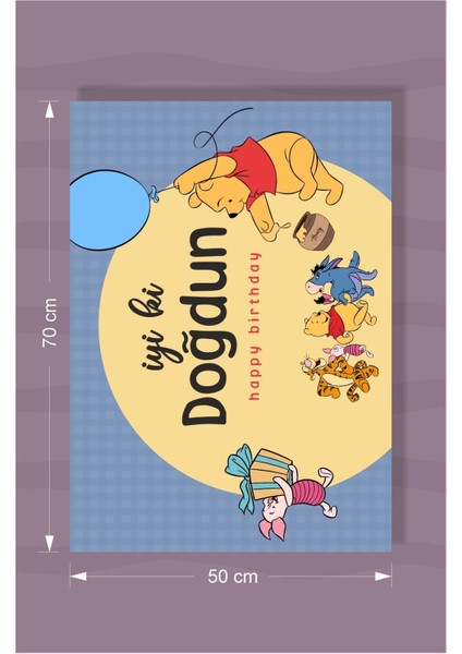 Winnie The Pooh Temalı Doğum Günü * Branda Afiş 50X70 cm fiyatları