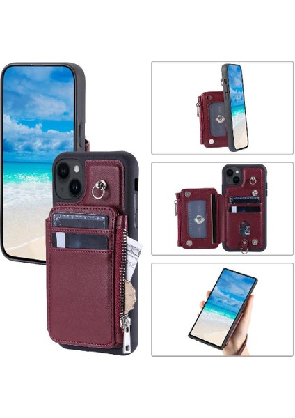 IPhone 15 Için Cüzdan Durumda Artı Rfıd Engelleme Flip Folio Kılıf 3 Büyük Kart (Yurt Dışından)