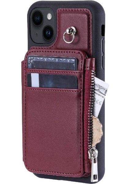 IPhone 15 Için Cüzdan Durumda Artı Rfıd Engelleme Flip Folio Kılıf 3 Büyük Kart (Yurt Dışından) fırsatları