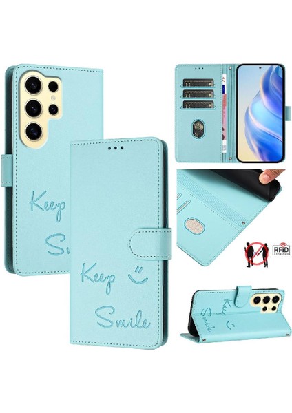 Samsung Galaxy S24 Ultra 5g Için Kılıf Kart Tutucu Cüzdan Kapak Çevirin Rfıd Pu (Yurt Dışından)