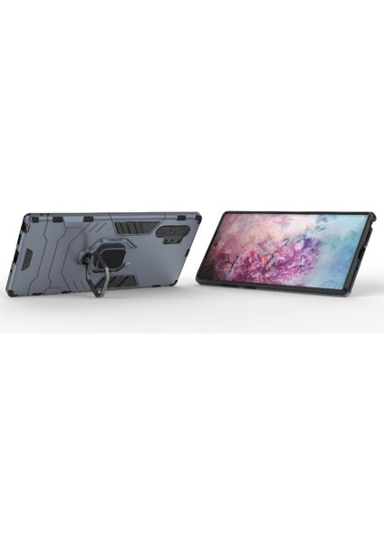 Halka Araba Dağı Kickstand Kılıf Samsung Galaxy NOTE10 Artı Askeri Halka (Yurt Dışından)