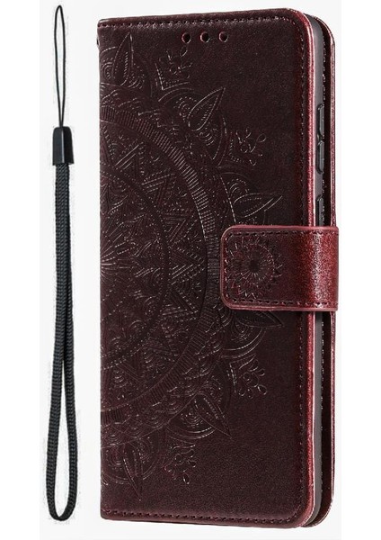 IPhone 15 Için Flip Case Pro Max Cüzdan Kılıf Totem Kabartma Kickstand Pu (Yurt Dışından) modelleri