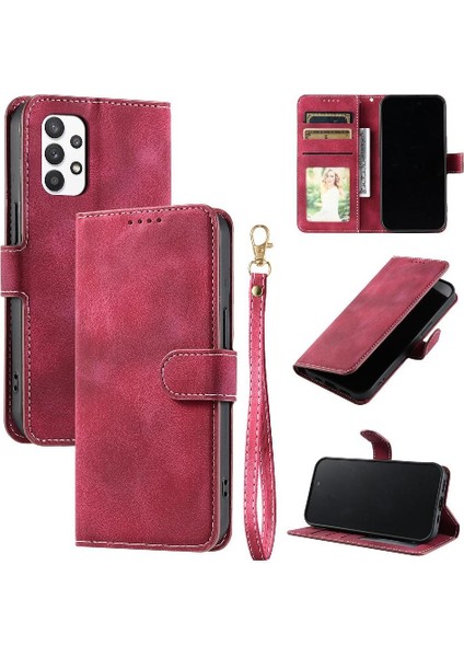 Samsung Galaxy Için Flip Case A52S 5g Manyetik Bilek Kayışı Kickstand Cüzdan (Yurt Dışından)