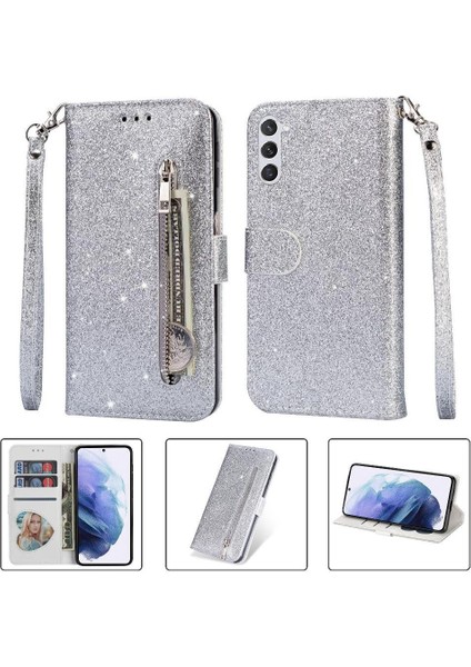 Samsung Galaxy S24 Artı Manyetik Kapatma Pu Kılıf Için Fermuarlı Cebi Durumda (Yurt Dışından)