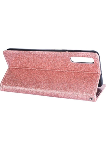 Samsung Galaxy A30S Pu Deri Glitter Cüzdan Kılıf Için Fermuarlı Cebi Durumda (Yurt Dışından)