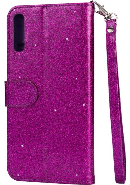 Samsung Galaxy A30S Pu Deri Glitter Cüzdan Kılıf Için Fermuarlı Cebi Durumda (Yurt Dışından)