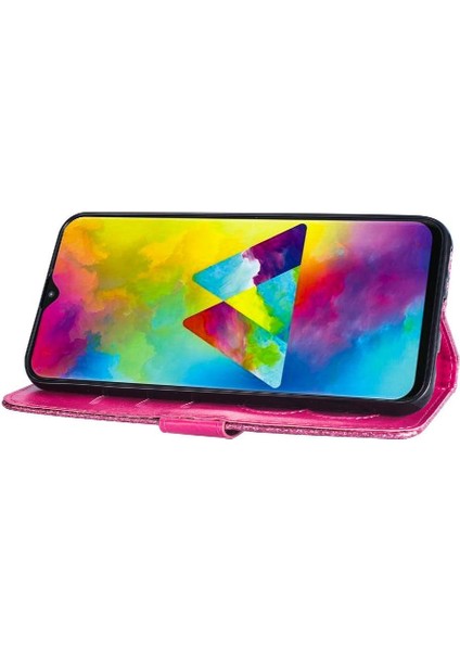 Samsung Galaxy A30 Için Fermuarlı Cebi DURUMDA/A20 Glitter Cüzdan Kılıf Kart Pu (Yurt Dışından)