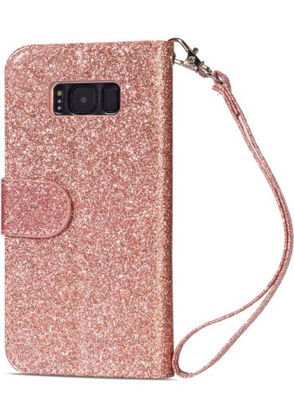 Samsung Galaxy S8 Artı Bilek Kayışı Glitter Cüzdan Için Fermuarlı Cebi Durumda (Yurt Dışından)