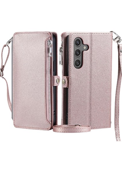Samsung Galaxy S23 Fe Fermuar Faturaları Için Crossbody Durumda Yuvası Kılıf Cüzdan 9 (Yurt Dışından)