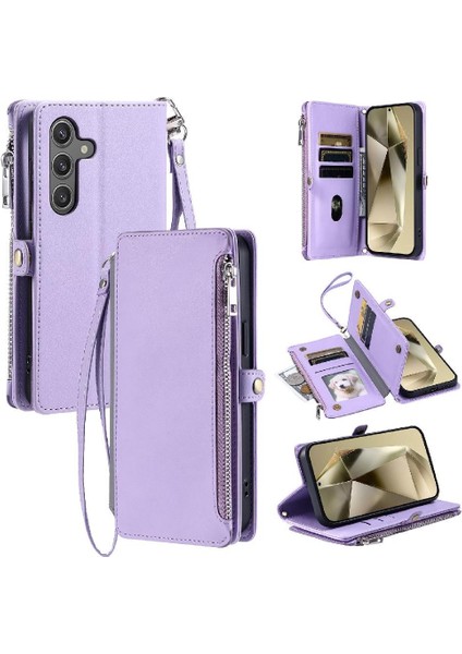 Samsung Galaxy S24 Artı Uzun Kordon 9 Kart Yuvaları Faturaları Için Crossbody Durumda (Yurt Dışından)