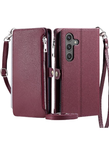 Samsung Galaxy A35 5g Için Crossbody Durumda Rfıd Engelleme Fermuar Faturaları Yuvası (Yurt Dışından)