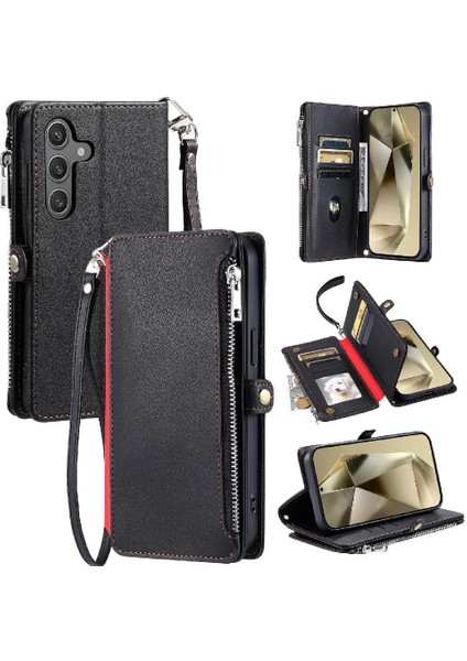 Samsung Galaxy A14 Için Crossbody Durumda 4g/5g Fermuar Faturaları Yuvası Uzun 9 Kart (Yurt Dışından)