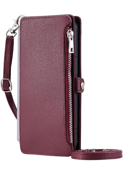 Samsung Galaxy A54 5g Için Crossbody Durumda Fermuar Faturaları Yuvası Kılıf Cüzdan (Yurt Dışından)