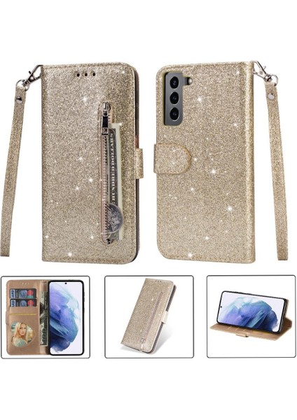Samsung Galaxy S22 5g Için Fermuar Cep Durumda Kart Tutucu Bilek Kayışı Pu (Yurt Dışından)