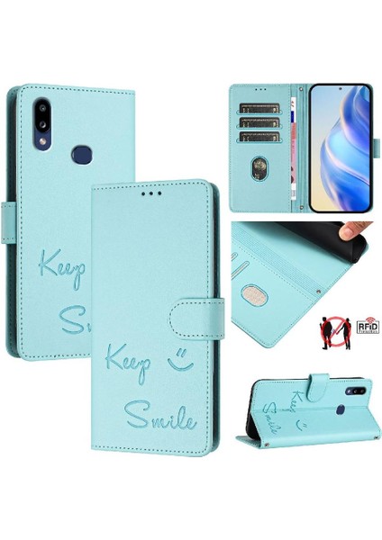 Samsung Galaxy A10S/M01S Kart Tutucu Cüzdan Rfıd Engelleme Pu (Yurt Dışından)