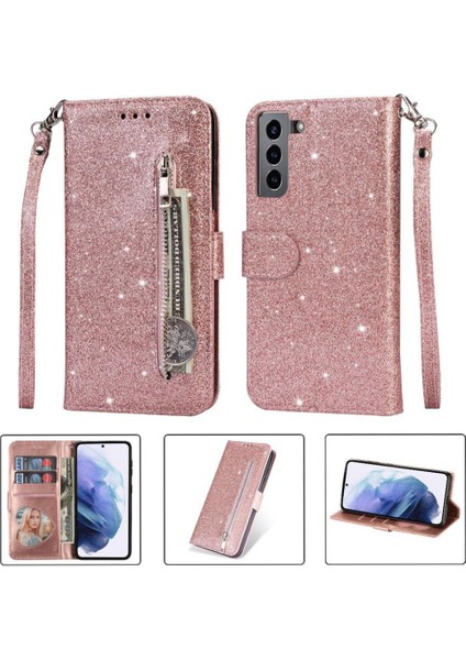 Samsung Galaxy S22 5g Için Fermuar Cep Durumda Kart Tutucu Bilek Kayışı Pu (Yurt Dışından)